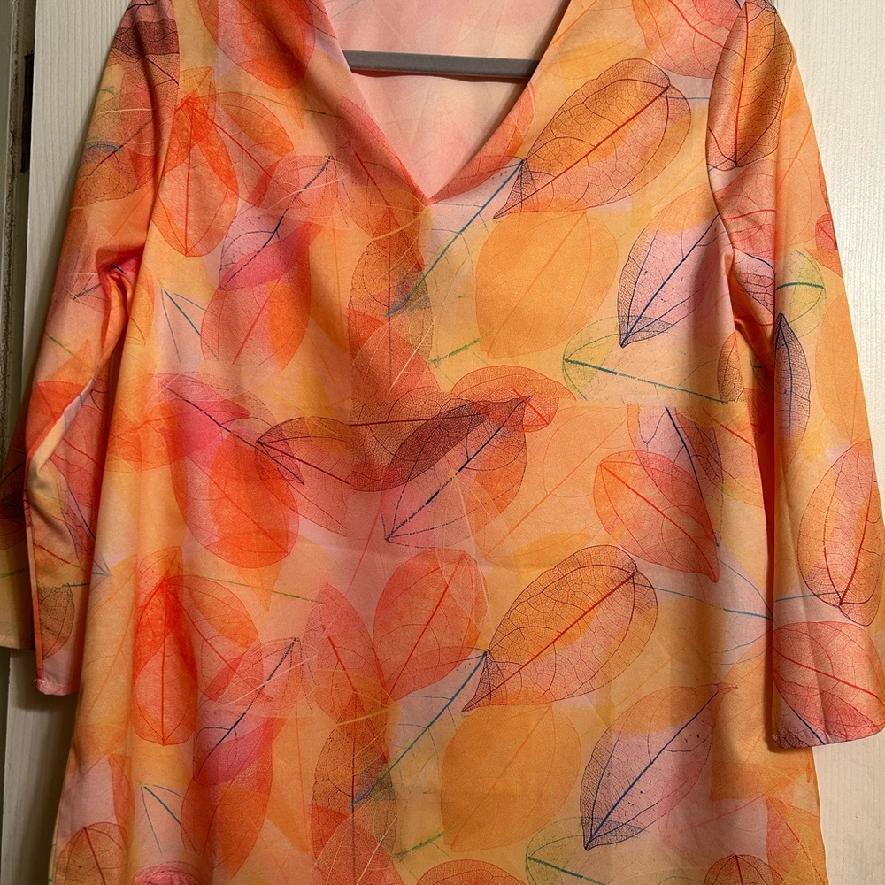 Colorful Leaf Pattern Top